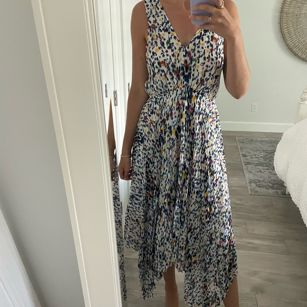 Derek Lam 10 Crosby size 8 colorful midi asymmetrical hem dress